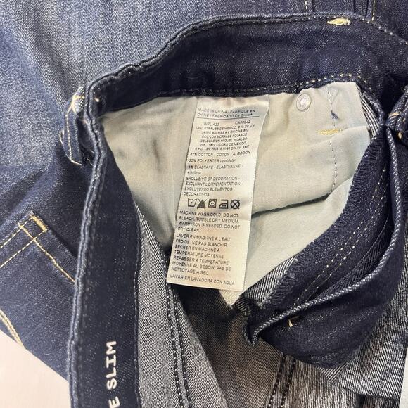 Signature Levi's High-Rise Slim Bootcut Jeans W28 L32 Dark - Picture 7 of 10